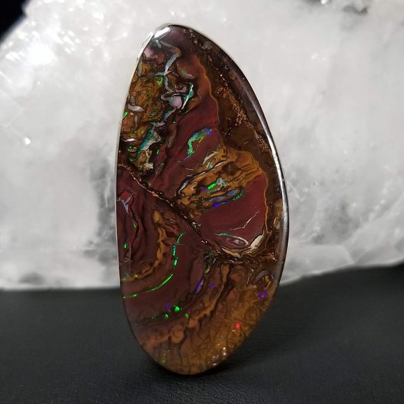 Large Australian Koroit Drilled Opal pendant stone * DPO22P4 - Picture 8 of 17